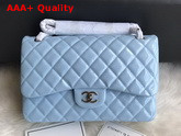 Chanel Large Classic Flap Bag in Light Blue Patent Leather Replica