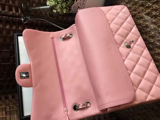 Chanel Large Classic Flap Bag in Pink Patent Leather