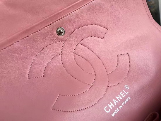 Chanel Large Classic Flap Bag in Pink Patent Leather