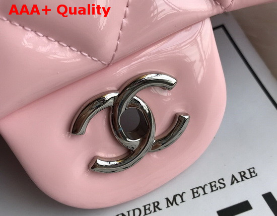 Chanel Large Classic Flap Bag in Pink Patent Leather Replica