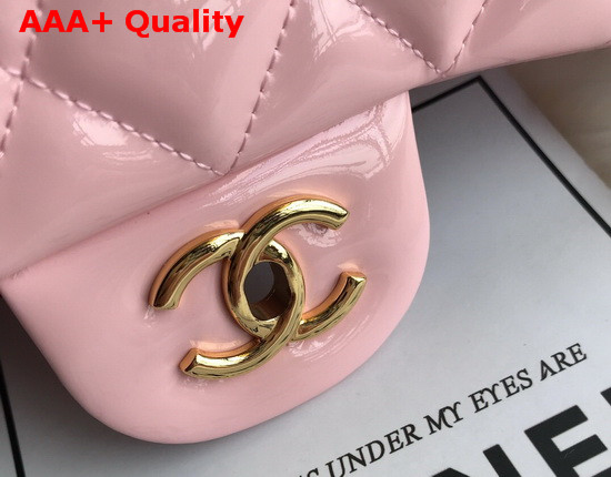 Chanel Large Classic Flap Bag in Pink Patent Leather Replica