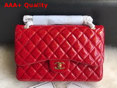 Chanel Large Classic Flap Bag in Red Patent Leather Replica