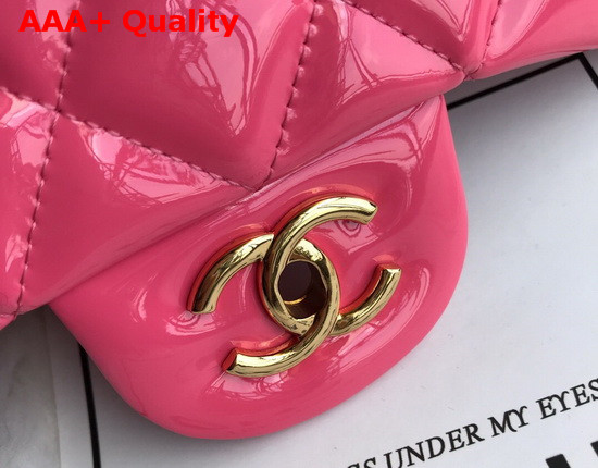 Chanel Large Classic Flap Bag in Rose Patent Leather Replica