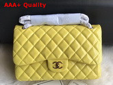 Chanel Large Classic Flap Bag in Yellow Patent Leather Replica