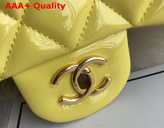 Chanel Large Classic Flap Bag in Yellow Patent Leather Replica