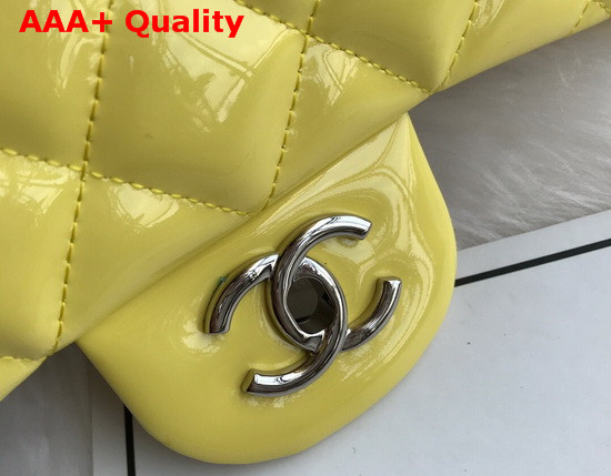 Chanel Large Classic Flap Bag in Yellow Patent Leather Replica