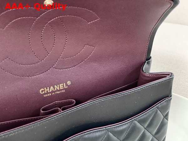 Chanel Large Classic Handbag in Black Lambskin with Gold Tone Metal Ref A58600 Replica