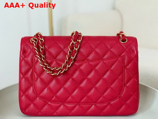 Chanel Large Classic Handbag in Red Grained Calfskin with Gold Tone Metal Ref A58600 Replica