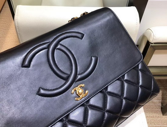 Chanel Large Coco Flap Bag in Black Lambskin