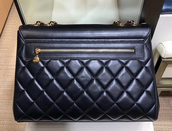 Chanel Large Coco Flap Bag in Black Lambskin