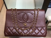 Chanel Large Coco Flap Bag in Burgundy Lambskin