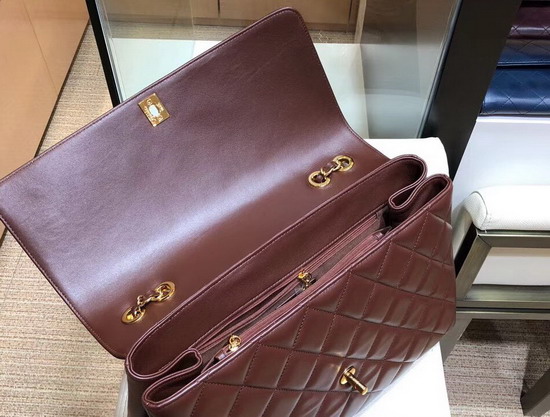 Chanel Large Coco Flap Bag in Burgundy Lambskin