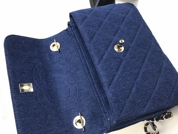 Chanel Large Coco Handbag Blue Denim Canvas Small Model For Sale