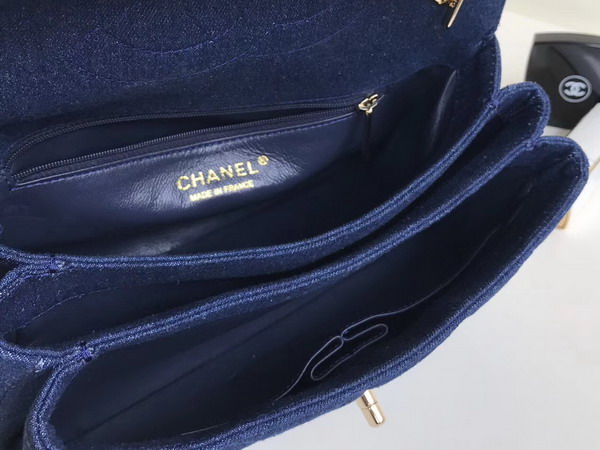 Chanel Large Coco Handbag Blue Denim Canvas Small Model For Sale