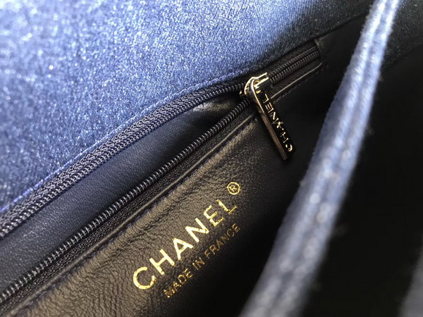 Chanel Large Coco Handbag Blue Denim Canvas Small Model For Sale