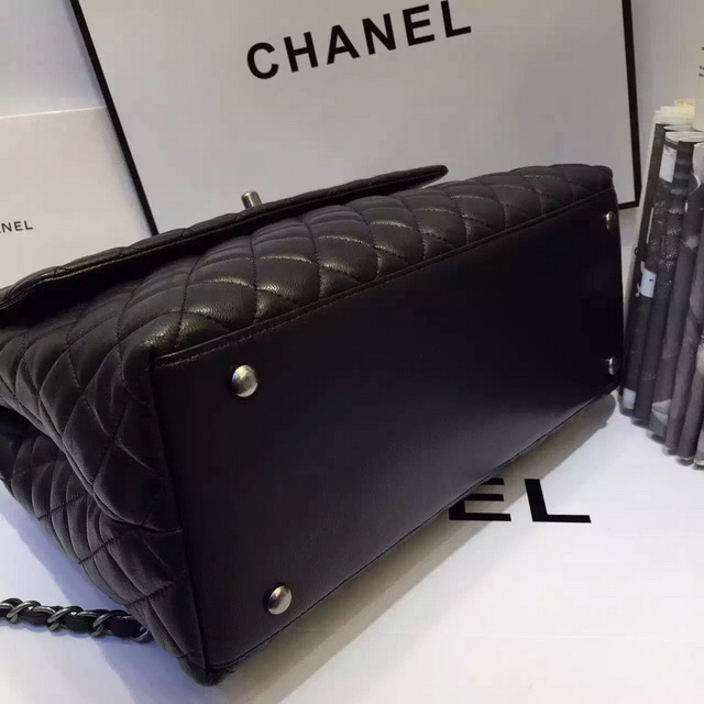 Chanel Large Coco Handle Bag Black Lambskin for Sale