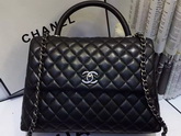 Chanel Large Coco Handle Bag Black Lambskin for Sale