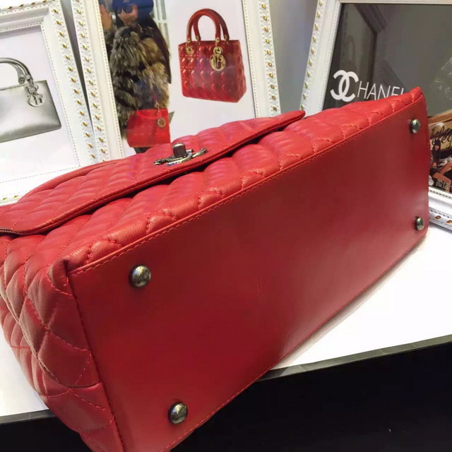 Chanel Large Coco Handle Bag Red Lambskin for Sale