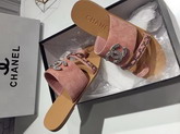 Chanel Large Coco Mules in Pink Suede Calfskin