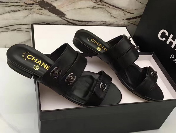 Chanel Large Coco Sandals Black Lambskin For Sale