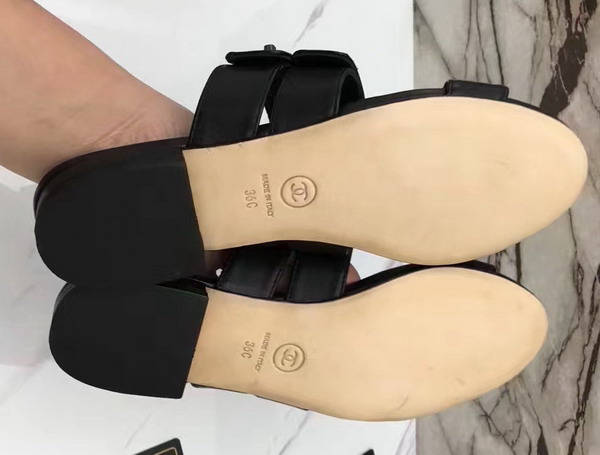 Chanel Large Coco Sandals Black Lambskin For Sale