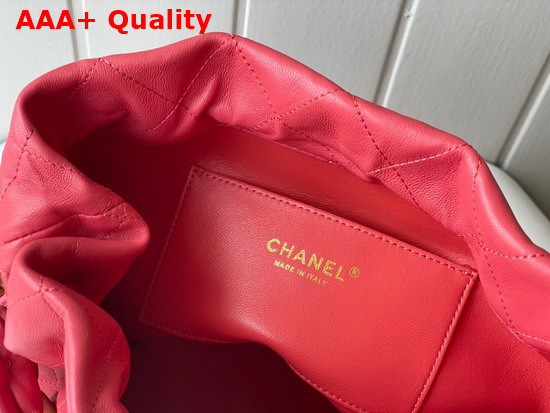 Chanel Large Drawstring Bag Shiny Lambskin and Gold Tone Metal Pink AS2425 Replica