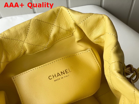 Chanel Large Drawstring Bag Shiny Lambskin and Gold Tone Metal Yellow AS2425 Replica