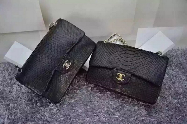 Chanel Maxi Flap Bag Black Snakeskin for Sale