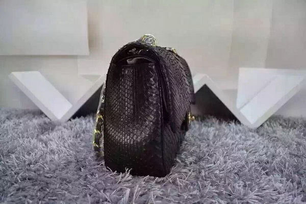 Chanel Maxi Flap Bag Black Snakeskin for Sale