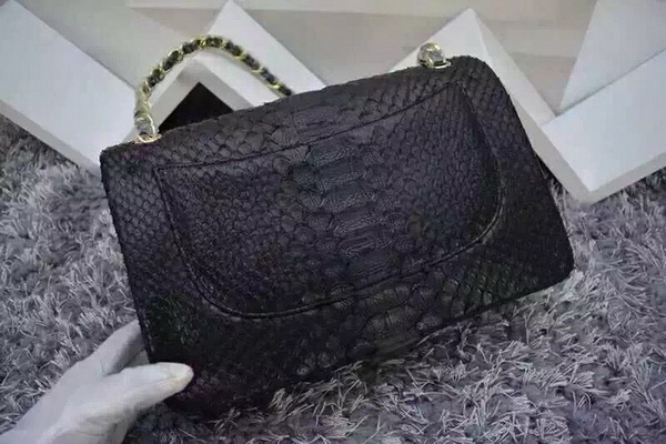 Chanel Maxi Flap Bag Black Snakeskin for Sale