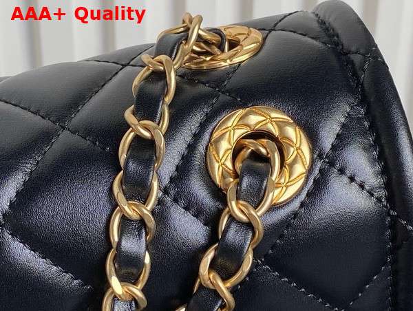 Chanel Large Flap Bag in Black Shiny Crumpled Calfskin and Gold Tone Metal AS5145 Replica