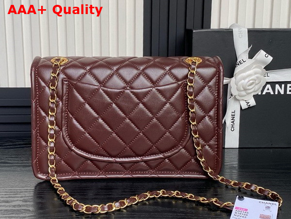 Chanel Large Flap Bag in Dark Brown Shiny Crumpled Calfskin and Gold Tone Metal AS5145 Replica