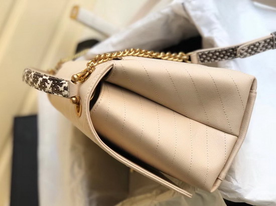 Chanel Large Flap Bag with Top Handle Beige Leather