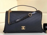 Chanel Large Flap Bag with Top Handle Black