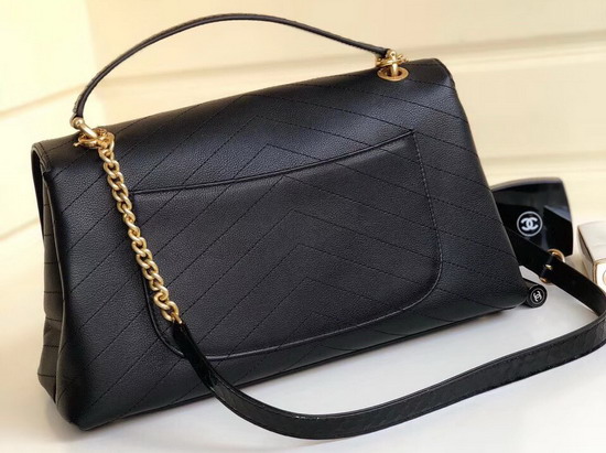 Chanel Large Flap Bag with Top Handle Black