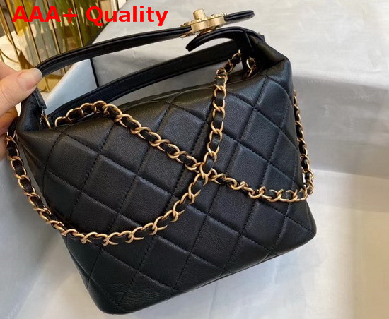 Chanel Large Hobo Bag Lambskin Gold Metal Black AS1747 Replica