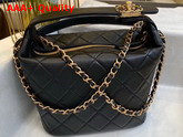 Chanel Large Hobo Bag Lambskin Gold Metal Black AS1747 Replica