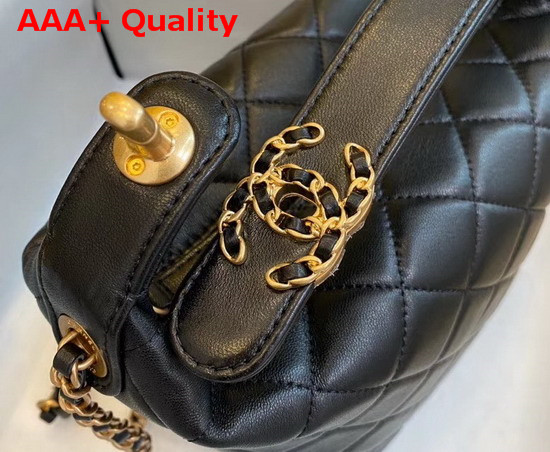 Chanel Large Hobo Bag Lambskin Gold Metal Black AS1747 Replica