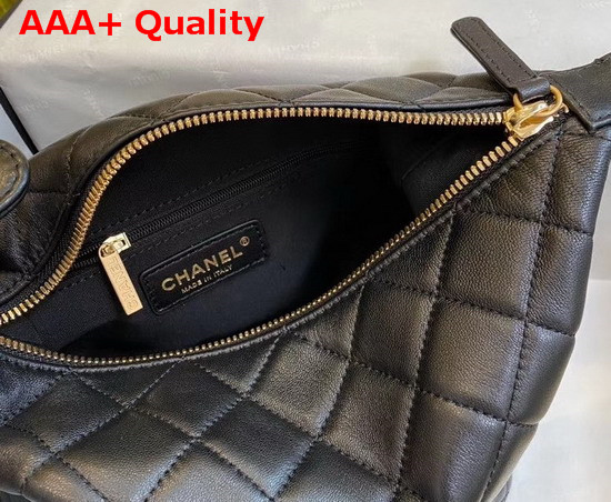 Chanel Large Hobo Bag Lambskin Gold Metal Black AS1747 Replica