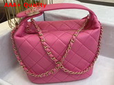 Chanel Large Hobo Bag Lambskin Gold Metal Pink AS1747 Replica