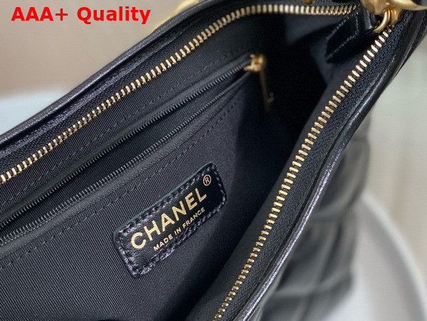 Chanel Large Hobo Bag in Black Shiny Lambskin Gold Tone Metal AS4923 Replica