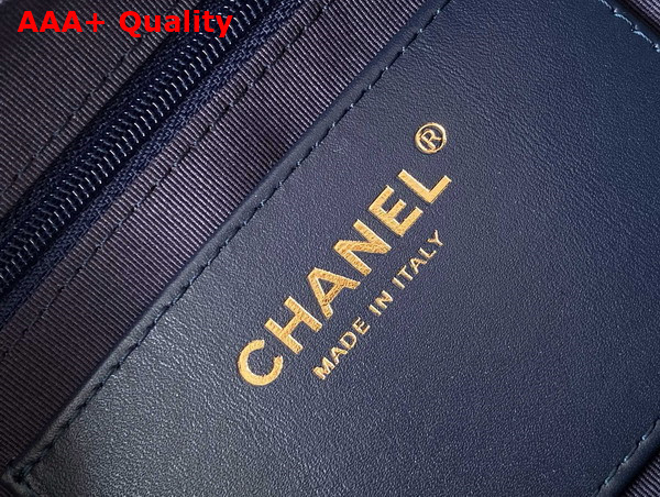 Chanel Large Hobo Bag in Dark Blue Washed Denim Gold Tone Metal AS5339 Replica