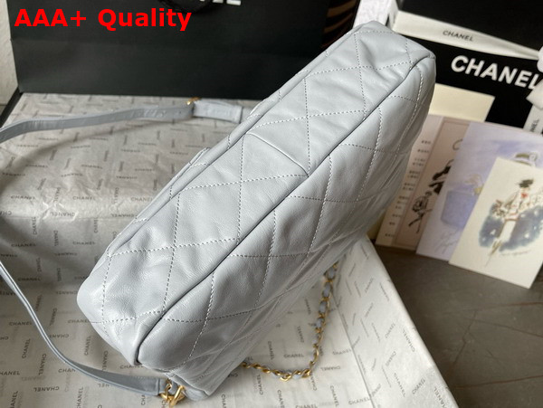 Chanel Large Hobo Bag in Light Blue Shiny Calfskin Gold Tone Metal Ref AS4668 Replica