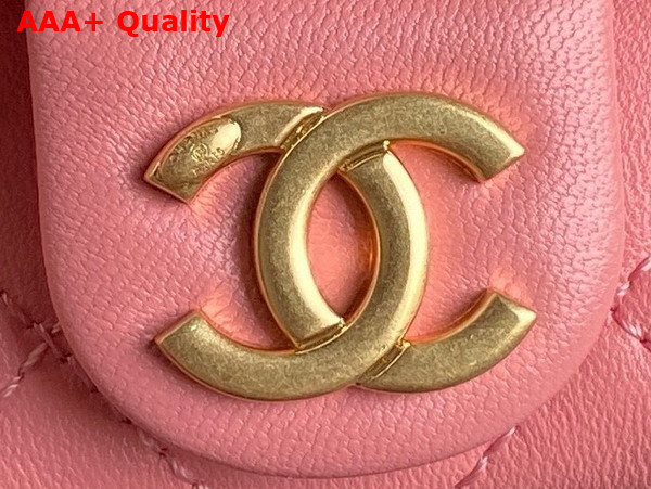 Chanel Large Hobo Bag in Pink Shiny Lambskin Gold Tone Metal AS5339 Replica