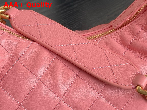 Chanel Large Hobo Bag in Pink Shiny Lambskin Gold Tone Metal AS5339 Replica