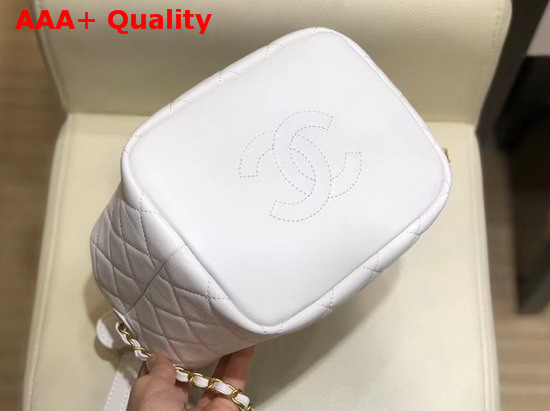 Chanel Large Hobo Bag in White Lambskin Gold Metal AS1747 Replica