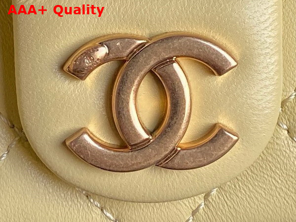 Chanel Large Hobo Bag in Yellow Shiny Lambskin Gold Tone Metal AS5339 Replica