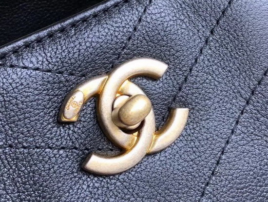 Chanel Large Shopping Bag Black Calfskin