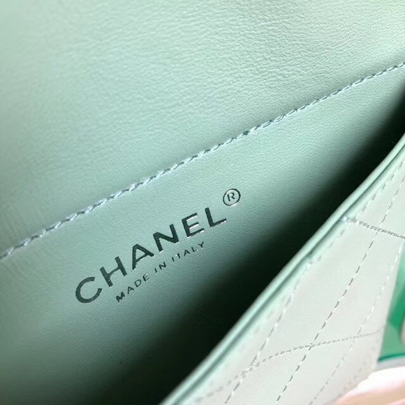 Chanel Large Shopping Bag PVC Lambskin and Silver Tone Metal Pink and Green