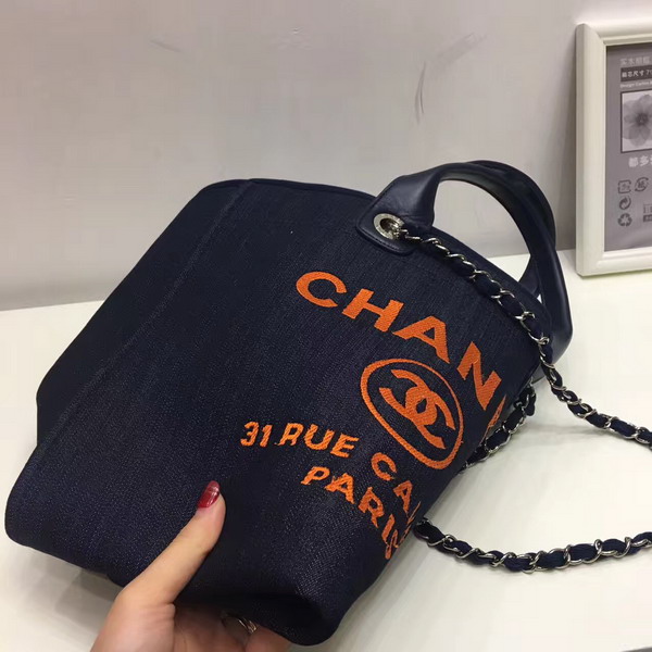 Chanel Large Shopping Bag Toile Sequins Silver Tone Metal Black For Sale